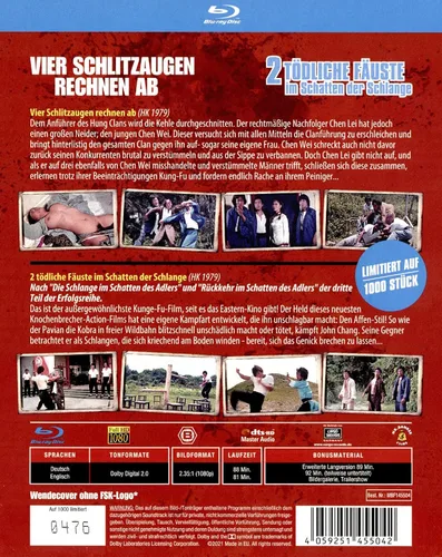 Vista 2 de Vier Schlitzaugen rechnen ab Zwei Tödliche Fäuste im Schatten der Schlange Blu-ray