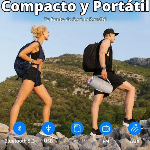 Vista 7 de HEAVY BASS Altavoces Bluetooth Inalámbrico 60W 20H IPX6 Al Aire Libre