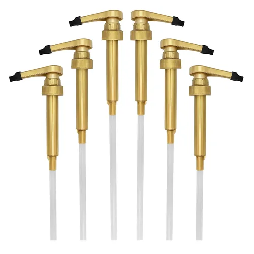 Vista 9 de HANDIT - Bombas dosimadoras de oro para jarabe de café Se adapta a botellas de plástico de 750ml/25.4oz Torani, Skinny, Davinci y Monin de 33.8oz
