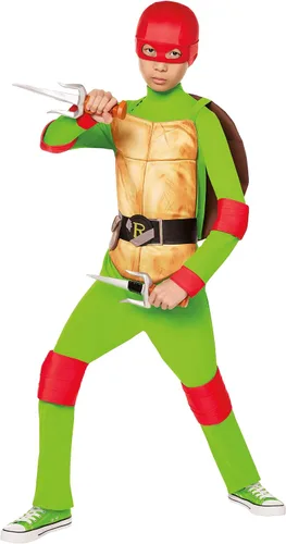 Vista 2 de Spirit Halloween Disfraz de Rafael para niños de las Tortugas Ninja Mutantes Adolescentes Con licencia oficial TMNT Disfraces de grupo