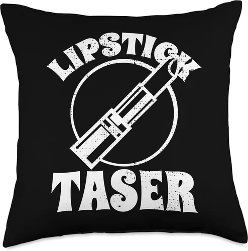 Vista 4 de Defense Is A Virtue Almohada eléctrica Taser de lápiz labial, 16 x 16 pulgadas, multicolor