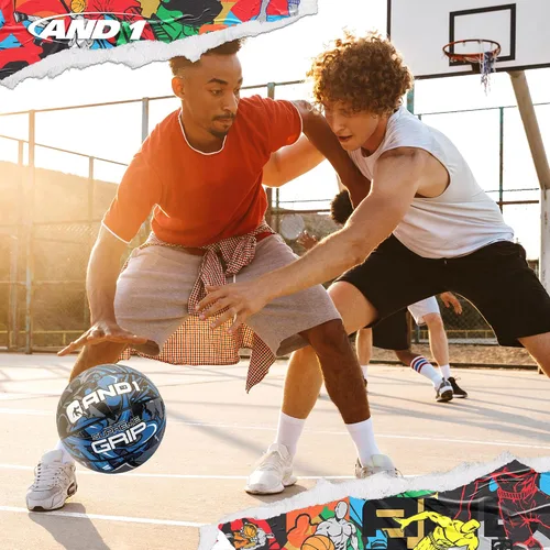 Vista 9 de AND1 Supreme Grip - Pelota de baloncesto de goma de tamaño 7 (29.5 pulgadas) con construcción de canal profundo, pelota oficial de Streetball, hecha