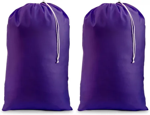 Vista 8 de Resistente bolsa comercial en tamaño jumbo para lavandería 22"x32" XL Nylon Laundry Bag, Locking Drawstring, Machine Washable, Heavy Duty, Travel