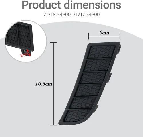 Vista 3 de Parachoques Delantero Parachoques Cubierta Marco Cubierta Capó Bisel para Suzuki Vitara 2014-2018 71718-54P00 71717-54P00 Izquierda y Derecha