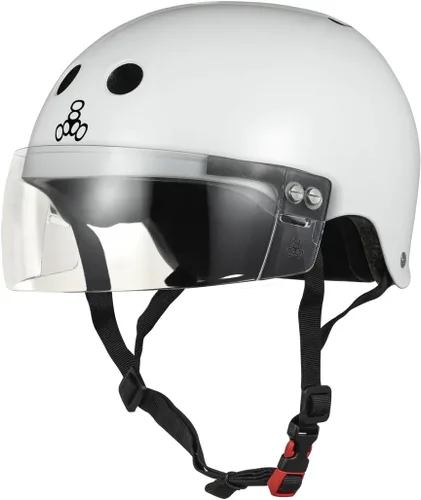 Vista 8 de Triple Eight El casco certificado Sweatsaver con visera para Roller Derby, Skateboarding y BMX