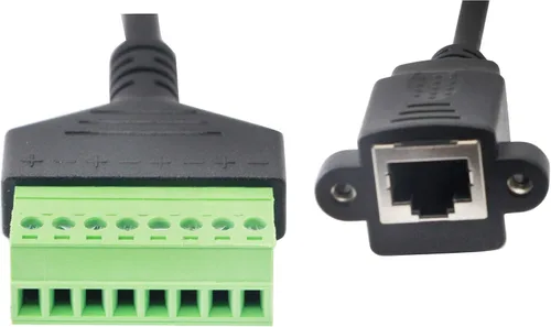 Vista 2 de XMSJSIY RJ45 8P8C hembra a adaptador de terminal de tornillo de 8 pines, extensor Ethernet Cat5/6/7, extensión de señal de red CCTV DVR Hembra a