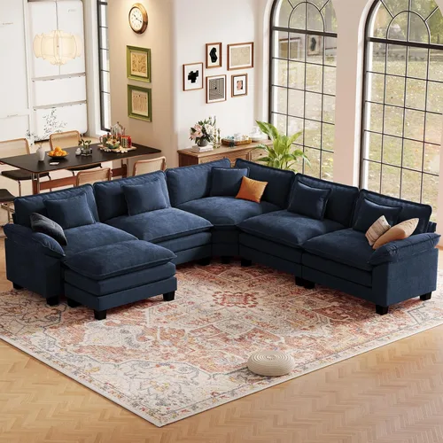 Vista 70 de CDCASA Silla de acento de gran tamaño de 50'' con otomana Asiento extra ancho y profundo estilo sofá nube para sala de estar, dormitorio, rincón