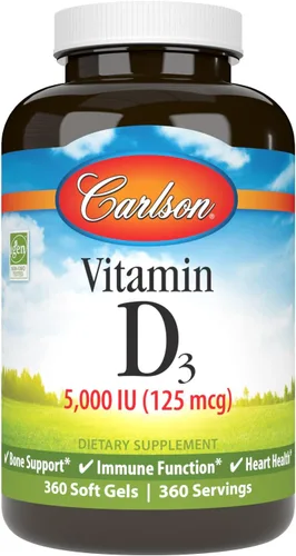 Vista 2 de Carlson Labs Vitamina D3 5000 UI Geles blandos, 120