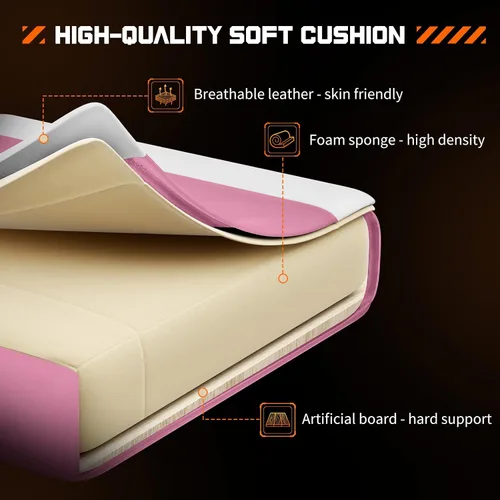 Vista 7 de DUMOS - Silla de escritorio de oficina para juegos con reposapiés y reposacabezas para adultos, silla ergonómica de piel sintética para computadora