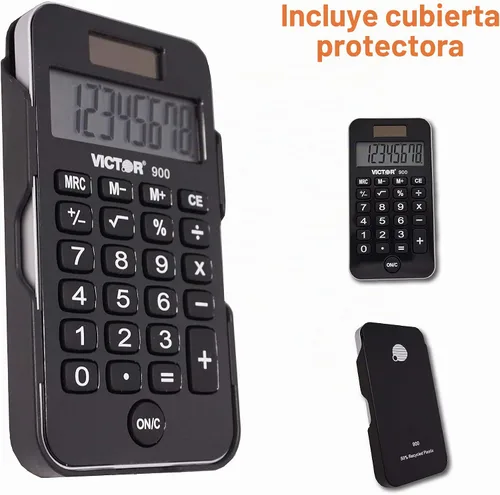 Vista 5 de Victor - Calculadora de bolsillo de doble potencia de 8 dígitos