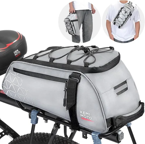 Vista 12 de KEMIMOTO Bolsa trasera para bicicleta – 8L PVC resistente al agua bolsas para bicicleta trasera de bicicleta, alforja para maletero de bicicleta