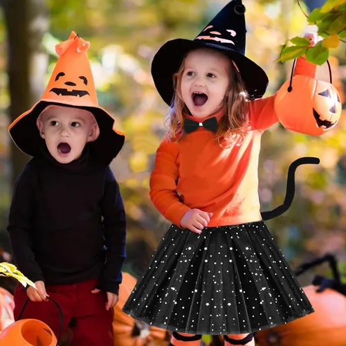 Vista 9 de ZONESTA Disfraz de gato de Halloween para niñas con máscara aterradora de hacker