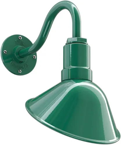 Vista 45 de Steel Lighting Co. Luz de Letrero de Tienda Venice para Pared de Acento de Restaurante al Aire Libre Cúpula de 9 pulgadas Brazo Recto de 6