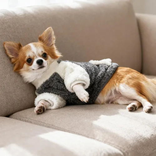 Vista 4 de LESYPET - Jersey de perro para perros pequeños a medianos, sudadera con forro polar para cachorros en invierno, ropa cálida para cachorros, jersey