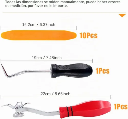 Vista 2 de Kit de herramientas de instalación de parabrisas de 12 piezas, 10 herramientas de ajuste de palos, 1 herramienta de instalación de parabrisas