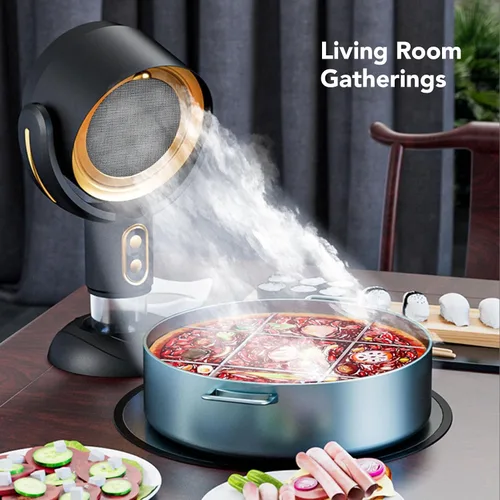Vista 5 de Campana extractora portátil, 5 V, 8 W, 2 velocidades de iones negativos USB, ventilador extractor de cocina de escritorio con filtro extraíble, taza