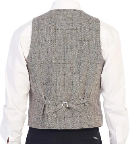 Vista 63 de Gioberti Chaleco de tweed formal de 6 botones para hombres