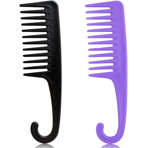 Vista 7 de Peine de cola de rata, 2 peines con punta de separación, peineta de dientes finos, peine de dientes finos, antiestático, desenredante, para mujeres