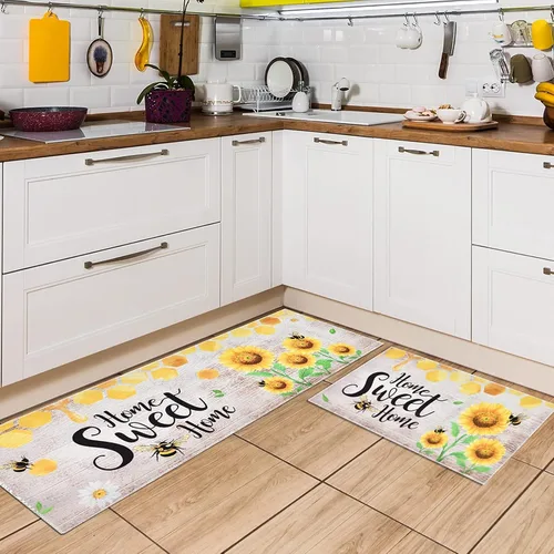 Vista 9 de WERNNSAI Juego de 2 alfombras de cocina de otoño, antideslizantes, de Marrón