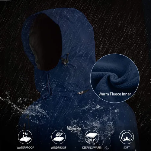 Vista 5 de Wantdo Chaqueta de esquí 3 en 1 para mujer, impermeable, con aislamiento, forro polar
