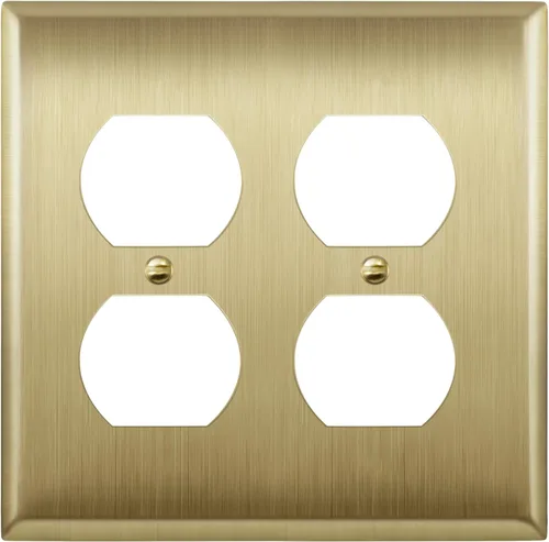 Vista 16 de ENERLITES Placa de pared de metal para receptáculo dúplex, acero inoxidable, tapa de tomacorriente, resistente a la corrosión, tamaño estándar
