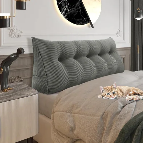 Vista 19 de Almohada de cuña acolchada de 8 libras para cabecero, posicionador corporal en forma de triángulo, almohada de lectura para la cama, almohada