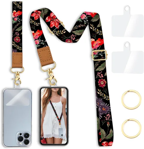 Vista 32 de Yonlevres Cordón para Teléfono con Correa de Muñeca Cruzada, Cordón para Teléfono Celular Be Kind para Alrededor del Cuello, Correa Ajustable