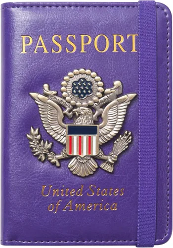 Vista 12 de Funda para pasaporte de alta calidad para viajes, con bloqueo RFID, delgada, duradera y apta para viajes, cartera para pasaporte mantiene tus