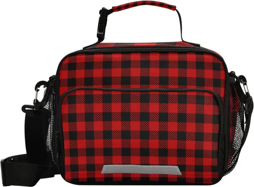 Vista 11 de Kcldeci Bolsa de almuerzo de cuero de vaca Bolsas de almuerzo aisladas Caja de almuerzo reutilizable Bolsa de mano Bolsa de mano térmica Kit