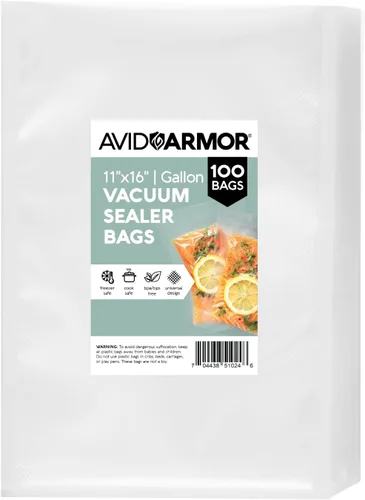Vista 7 de Avid Armor bolsas comerciales para envasar al vacío, libres de BPA, ideales para Sous Vide. Paquete de 100 unidades., Transparente