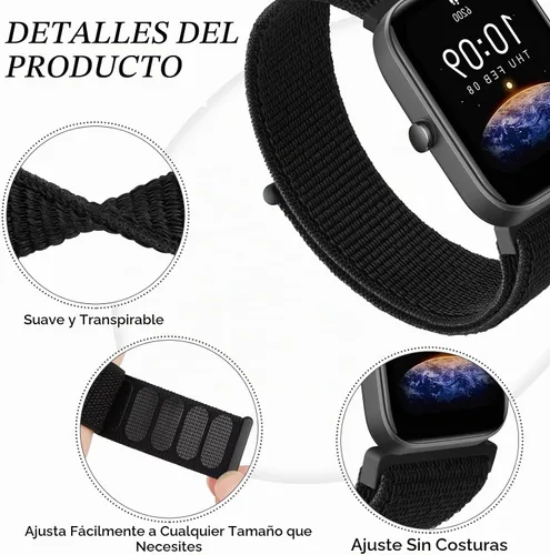 Vista 2 de Wanme Bandas compatibles con Amazfit Bip 3 / Bip 3 Pro / Bip U Pro / Bip / Bip Lite / Bip S / Bip S lite / Bip U, Amazfit Active 2, correa de Negro