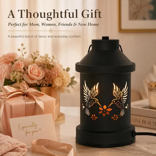 Vista 4 de Lámpara calentadora de velas con temporizador - Regalos de Navidad para mujeres y mamás, regalos para inauguración de casa y nueva decoración