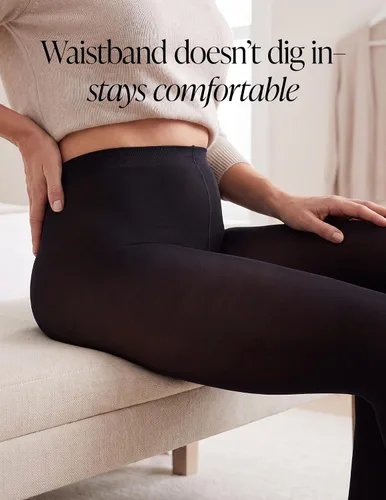 Vista 7 de HUE Mallas opacas sin control para mujer Negro