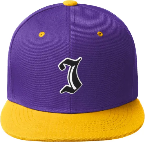 Vista 119 de Daxton Gorra clásica con visera de billete plano con letras del alfabeto inglés antiguo de la A a la Z