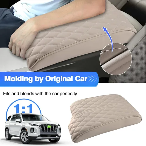 Vista 3 de Autorder Funda para Consola Central para Hyundai Palisade 2020-2025 Accesorios Funda para Reposabrazos Espuma con Memoria Cojín de Soporte