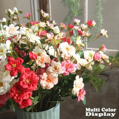 Vista 7 de Iceberg rosa artificial, 6 unidades de 29 pulgadas de largo, tallo rosa, flor de cordero para boda, novia, bricolaje, ramo de decoración