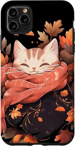 Vista 13 de Funda para iPhone 16 Cat Kitten Otoño Temporada Otoño Hojas Acción de Gracias