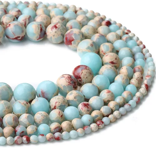 Vista 22 de Zenkeeper 116 piezas cuentas de piedra de sangre africana para hacer joyería 6 MM cuentas sueltas de piedras preciosas de sangre africana
