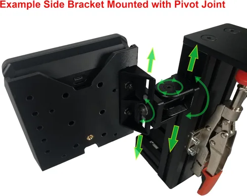 Vista 5 de Universal Mounting Bracket & Add-On Side Bracket for The Elgato Stream Deck +. Designed for Sim Racers, Flight Simulators, Streamers & Workstations.