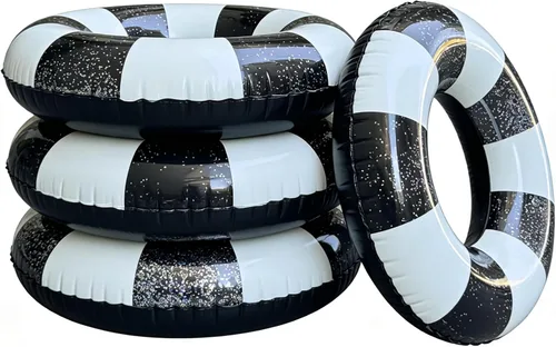 Vista 10 de 4 flotadores inflables para piscina, anillos de natación de 35 pulgadas, tubo interior grande, anillos de natación, tumbona de piscina, flotador