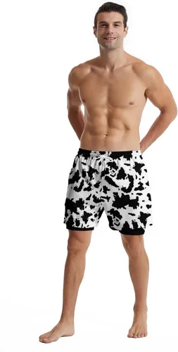 Vista 5 de CHILL·TEK Traje de baño para hombre con forro de compresión de secado rápido 2 en 1, traje de baño para playa