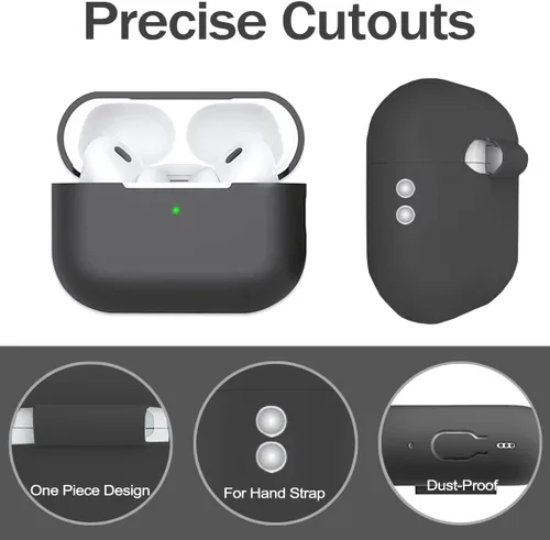 Vista 5 de Funda protectora para AirPods Pro 2, AirPods Pro de 2ª generación [2022], funda protectora de silicona suave a prueba de golpes con correa de mano