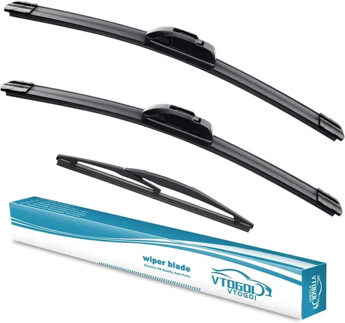 Vista 29 de VTOGOI® Juego de limpiaparabrisas de repuesto para Toyota FJ Cruiser 2007-2014, juego de limpiaparabrisas delanteros y traseros de calidad original