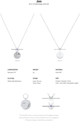 Vista 7 de BTS STONEHENgE Moment of Light Jewelry - Collar oficial del ejército