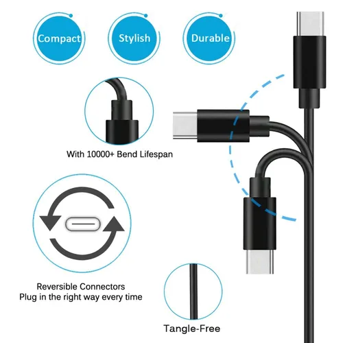 Vista 3 de Paquete de 2 cables USB C de 3 pies USB A a tipo C para Samsung Galaxy Note 20/10/10+/9/8, S20 S10 S9 S8 Plus S10E, cable de carga USB A a USB C