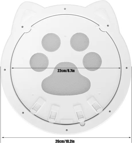 Vista 7 de Plastic Cat Door with Controlled Access, 4 Modes Security Lock, Reinforced Anti Collision Valve, Nylon Mesh, Hanging Inner Door, for Indoor Pets