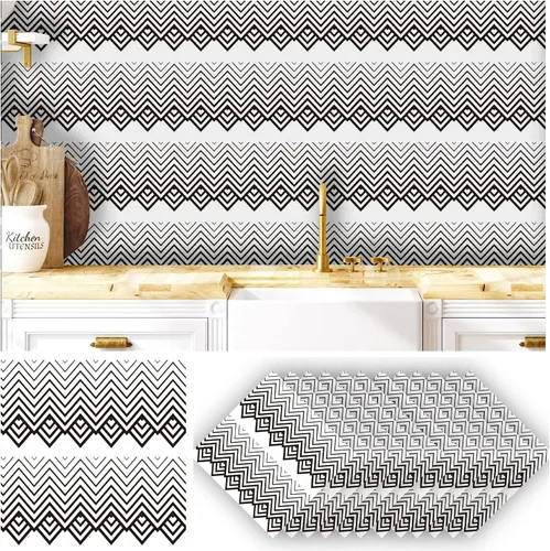 Vista 22 de Alwayspon 12 calcomanías mate para azulejos de pared, despegar y pegar, calcomanías de vinilo autoadhesivas para azulejos de cocina y baño, 6 x 6