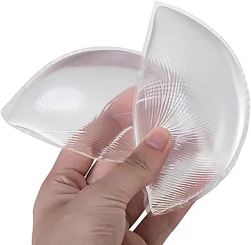 Vista 8 de Sujetador de silicona suave para mujer, almohadillas para realzar el pecho del pecho, push-up/Gathering para copa A/B/C Transparente