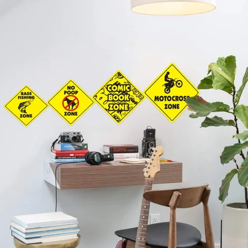 Vista 3 de Abigale's Room Sign Crossing Zone Xing Interior/Exterior 12 pulgadas de alto para decoración de dormitorio infantil puerta nombre niño niña