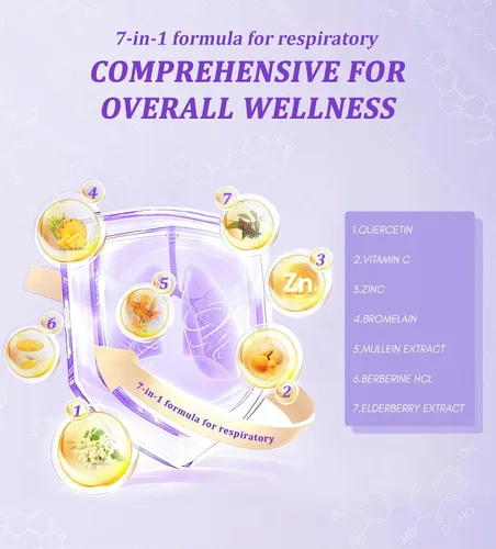 Vista 3 de Quercetina con bromelina Suplementos de quercetina liposomal con alta absorción para respiratorio e inmunidad* Quercitina 1000 mg con vitamina C